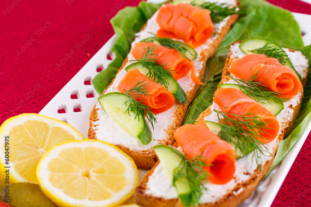 Salmon sandwiches