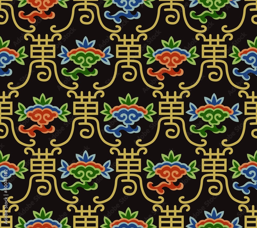 seamless chinese longevity background with auspicious clouds