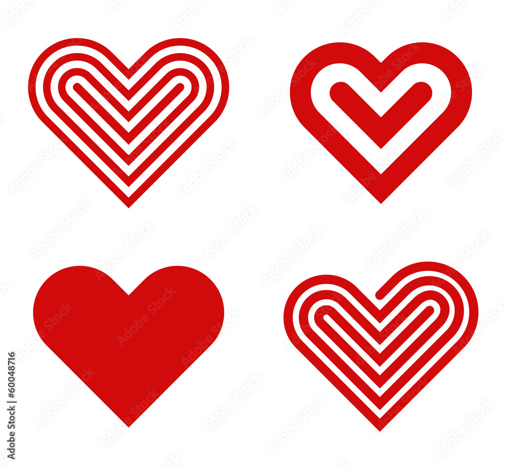 Heart logo design collection. Valentine's day. Love, Cardio icon - obrazy, fototapety, plakaty 