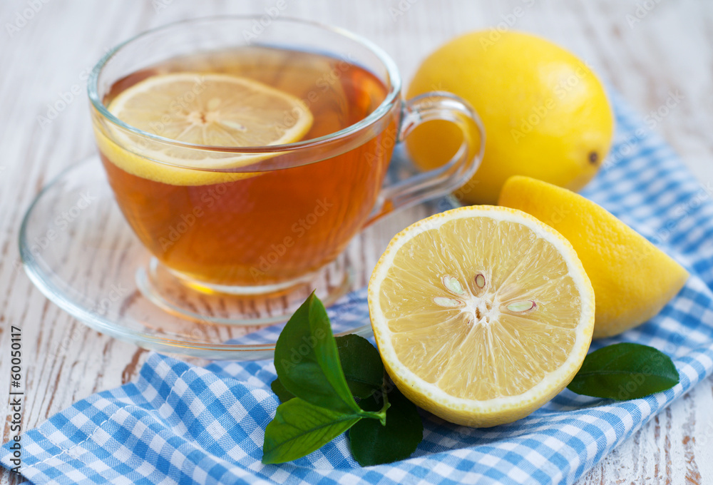 Tea and lemon slice Tea and lemon slice