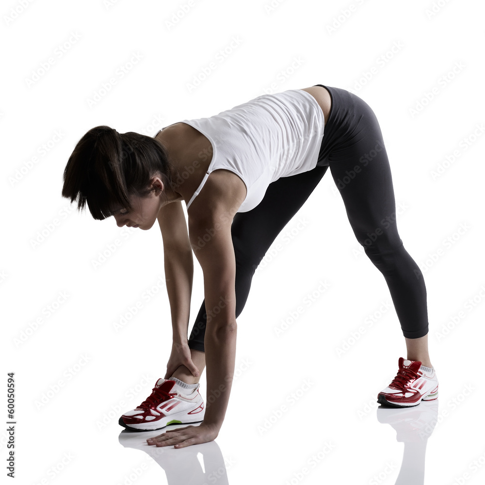 sport girl doing yoga stretching exercise, studio shot in silhou sport girl doing yoga stretching exercise, studio shot in silhou