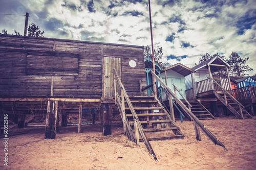 Old weathered beach hut