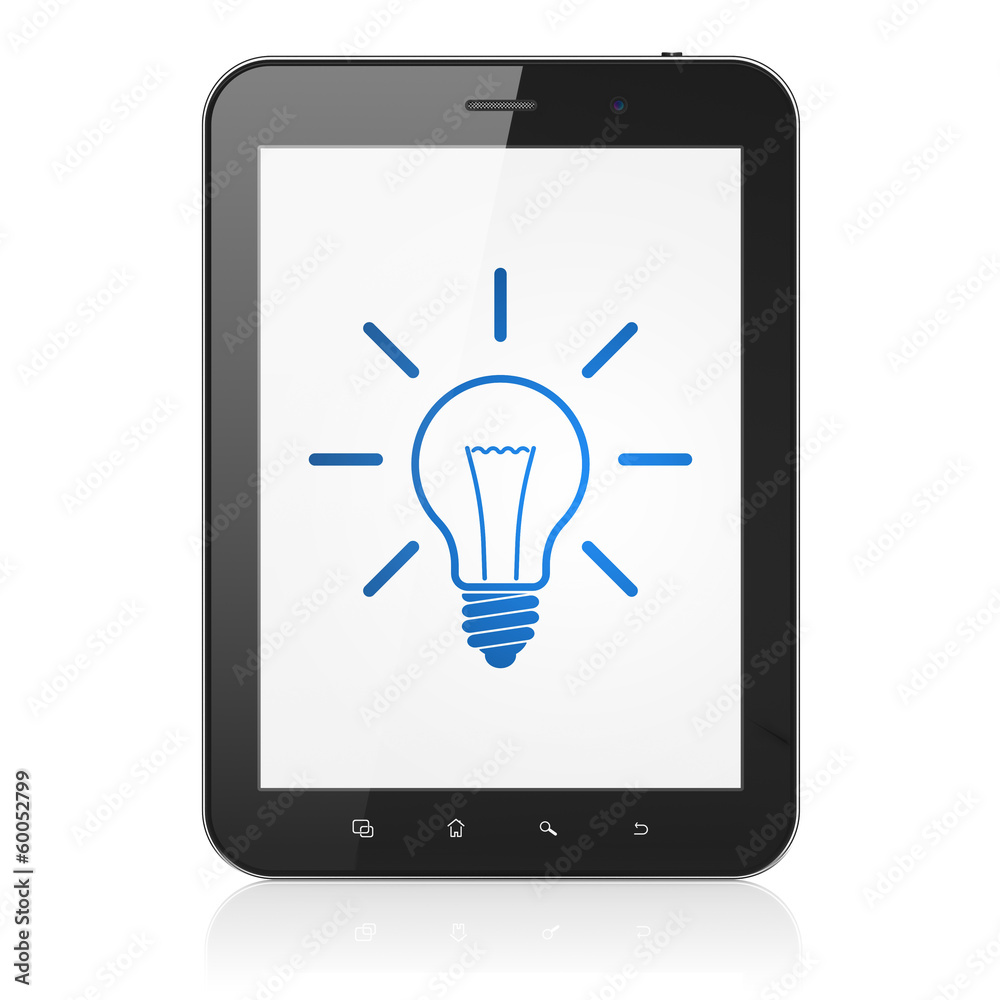 Business concept: Light Bulb on tablet pc computer Business concept: Light Bulb on tablet pc computer