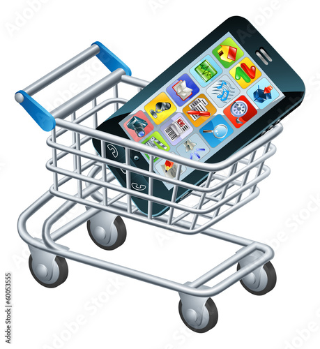 Mobile phone shopping cart photo