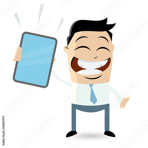 cartoon männchen tablet handy