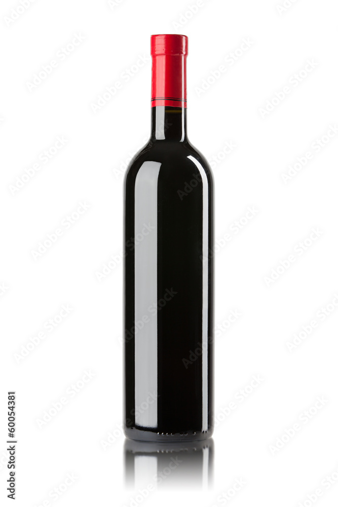 Butelka czerwonego wina - obrazy, fototapety, plakaty 