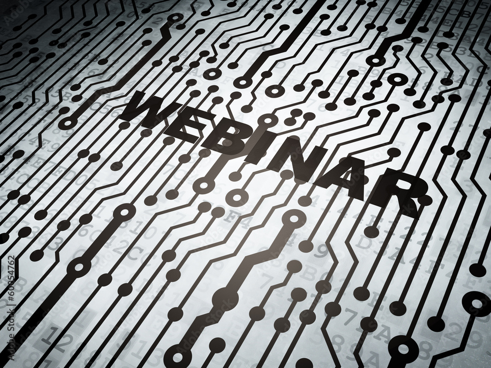 Fototapeta premium Education concept: circuit board with Webinar