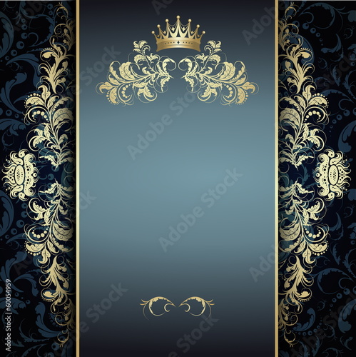elegant golden pattern on blue