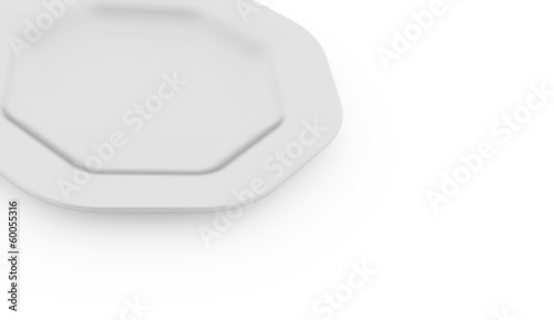 Simple plate concept on white