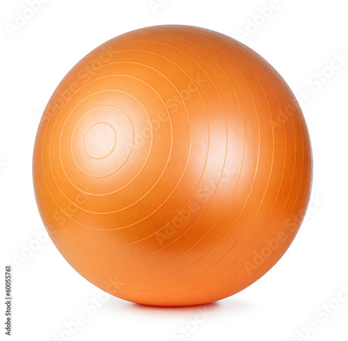 Fotografija Orange fitness ball isolated on white background