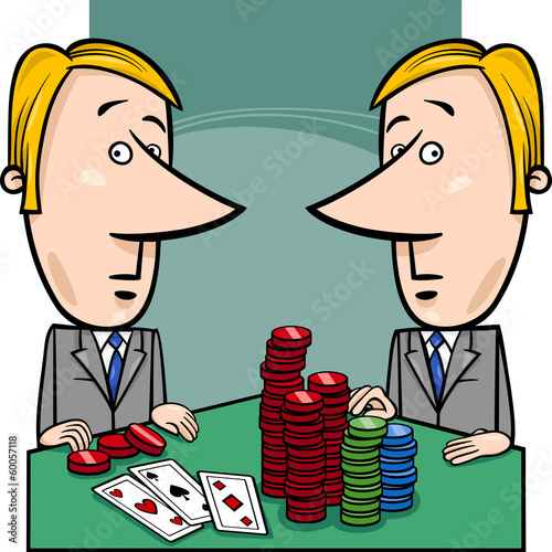 businessmen playing poker cartoon