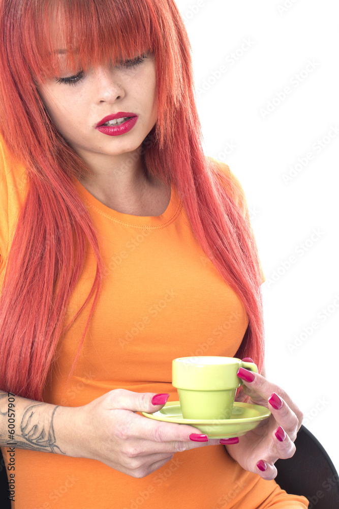Young Woman Holding a Cup of Espresso Coffee Young Woman Holding a Cup of Espresso Coffee