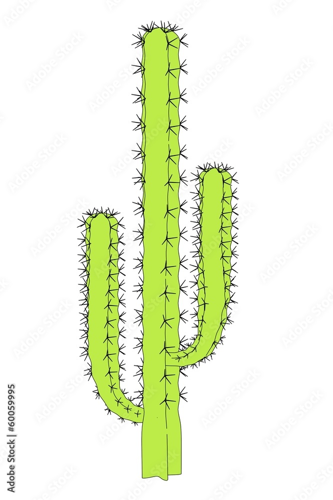 Naklejka premium cartoon image of cactus flower