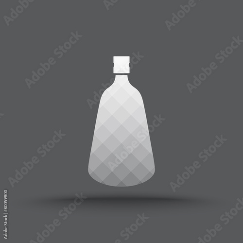 Vector of transparent alcohol bottle icon on isolated background