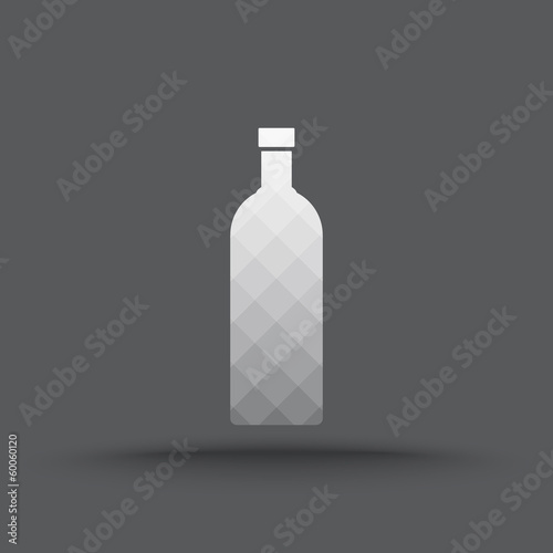 Vector of transparent alcohol bottle icon on isolated background