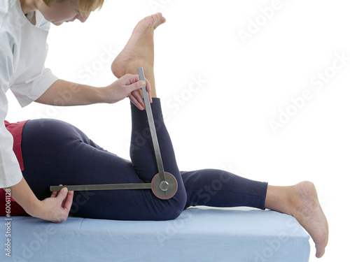 Obraz na plátne Measurement of knee joint flexion