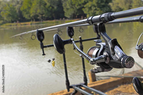 Fishing rod and reel under water