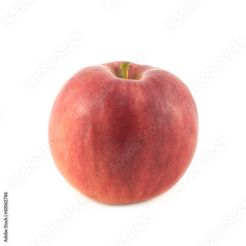 Ripe red apple isolated on white closeup