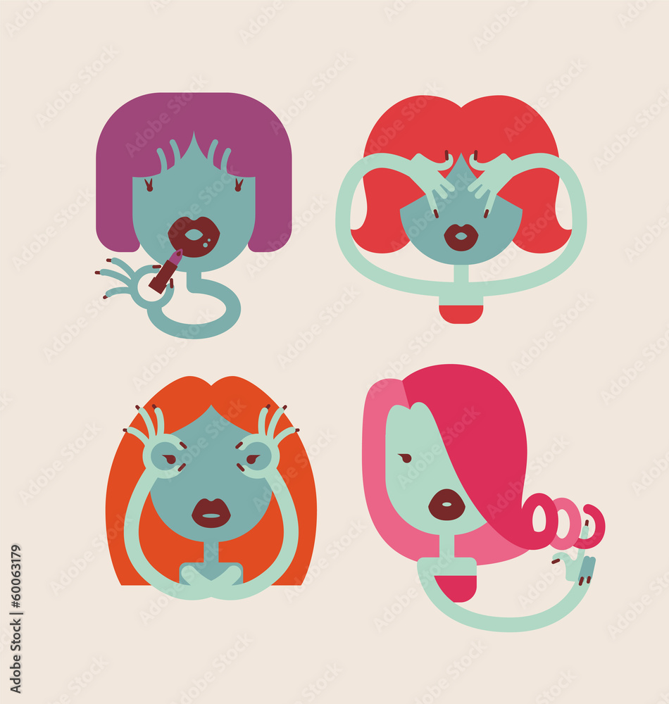 Obraz premium cute monster girls