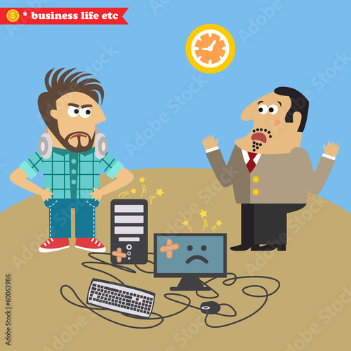 Boss broke his computer and displeased IT geek
