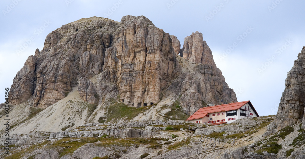 Dreizinnenhütte und Toblinger Knoten - Dolomiten Stock Photo | Adobe Stock
