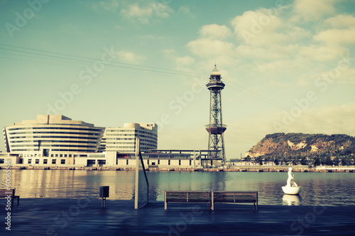 view of Barcelona harbor, Spain