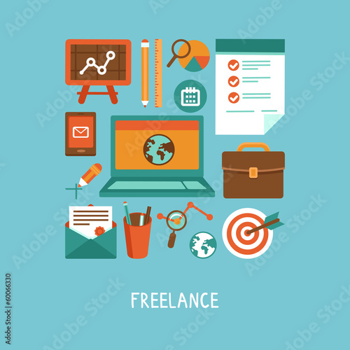 Vector freelance work concept