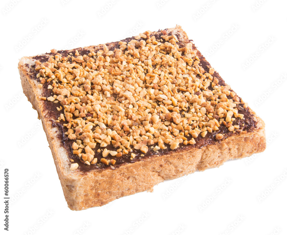 bread. slice of bread with chocolate cream bread. slice of bread with chocolate cream