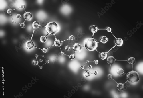 Silver Nano DNA Helix Molecular Background