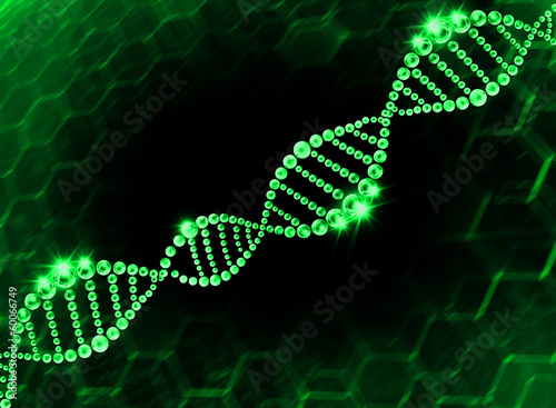 Green DNA Helix Molecular Background