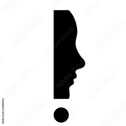 Ausrufezeichen Gesicht Silhouette Vektor