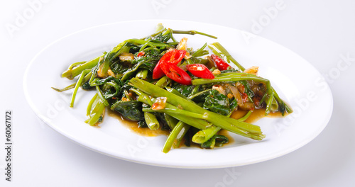 kang kong. Stir Fried Water Spinach with Belacan