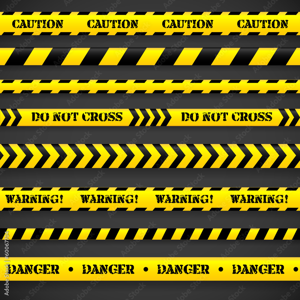 Naklejka premium Set of caution tapes.
