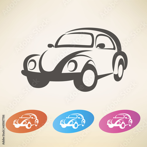 old retro car vector symbol