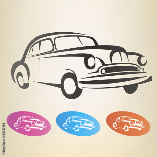 old retro car vector symbol