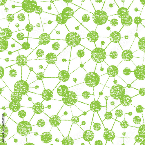 Vector Grunge Molecular Structure Seamless Pattern background