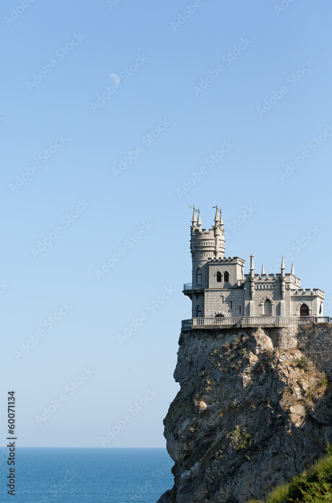 Old castle on cliff.