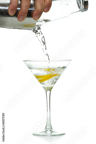 pouring a martini