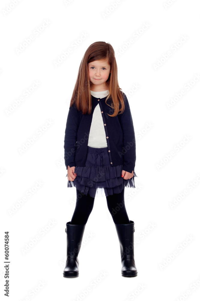 Beautiful little girl with gumboots Beautiful little girl with gumboots