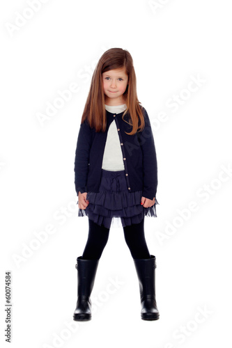 Beautiful little girl with gumboots