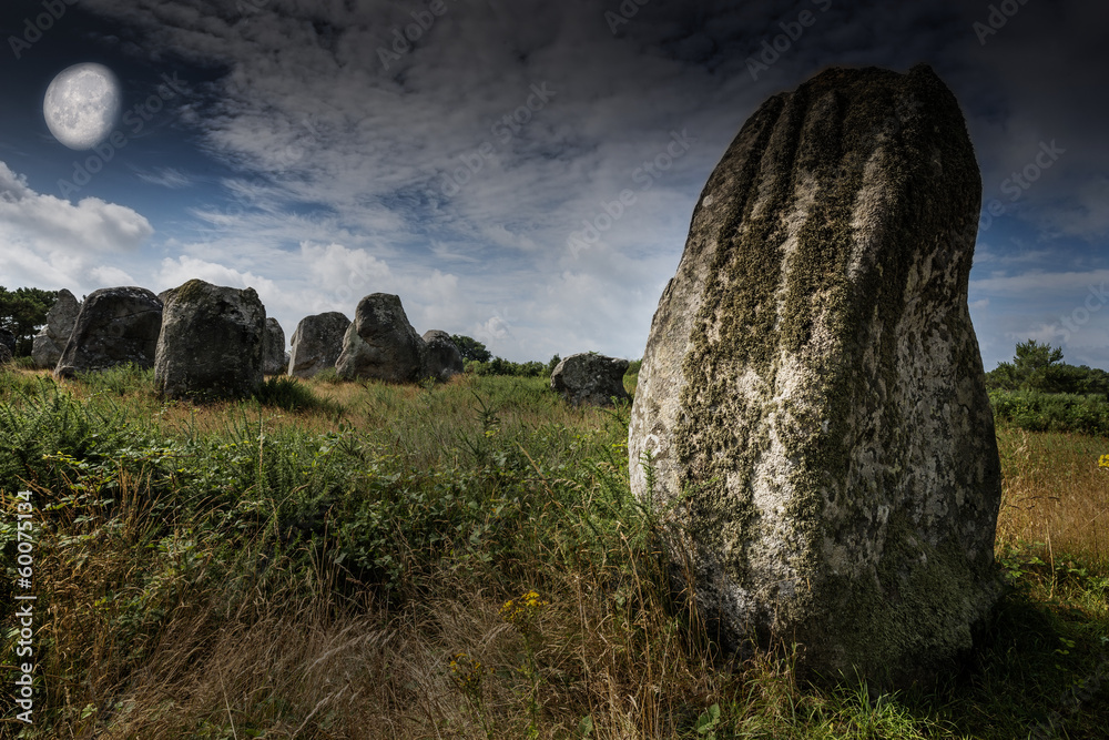 big neolitic megaliths - menhirs in Carnac France