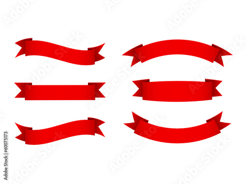 RETRO VECTOR RIBBONS (buttons icons banners stamps labels red)