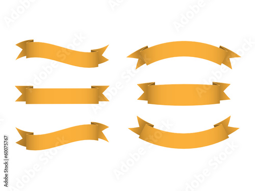 RETRO VECTOR RIBBONS (buttons icons banners stamps tags orange)