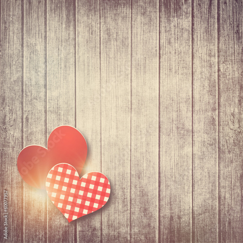 grunge valentine background with two hearts