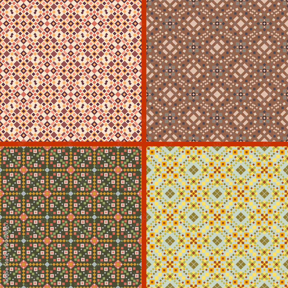 Abstract seamless patterns vector set