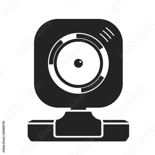 Webcam simple black icon. vector illustration