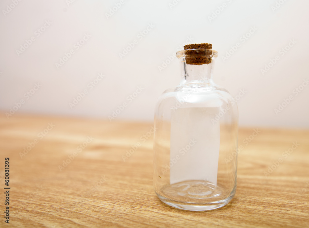 Glass bottle with note inside Glass bottle with note inside