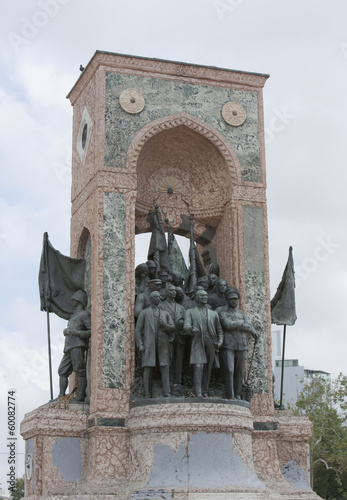 Famous Statue in Taxim Square, Istanbul honouring Turkish Heroes Mustafa Ataturk and Ismet Inonu photo