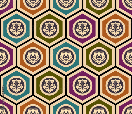 seamless traditional japanese floral fabric background