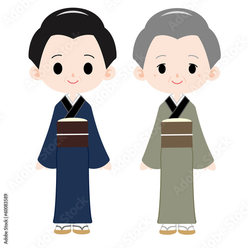 江戸町人 母親と祖母 Stock イラスト Adobe Stock